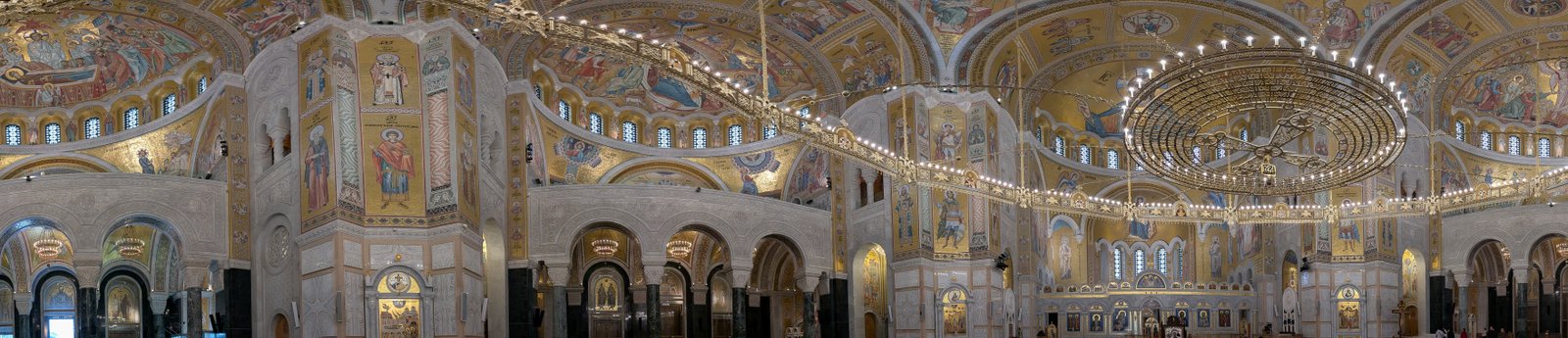 Interior of the Temple of Saint Sava in Belgrade, Serbia